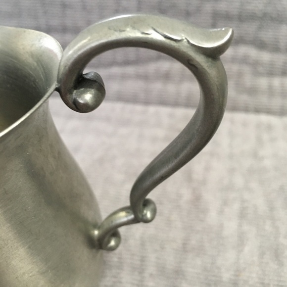 Vintage Preisner 2062 Solid Pewter Ornate Creamer & Sugar Bowl without Lid - Picture 8 of 10